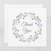 Kleine violette Blüten Wasserfarbenkrez Dankeskarte (Vorne/Hinten)