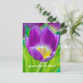 Kleine violette Tulpe Postkarte (Stehend Vorderseite)