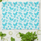 Kleine Vögel Aquamarin Geschirrtuch (Gefaltet)