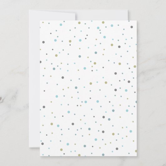 Kleine Vogel-Babyparty-Einladung - Blau Einladung (Rückseite)