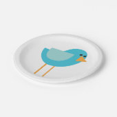 Kleine Vögel (blauer Vogel) Pappteller (Schrägansicht)