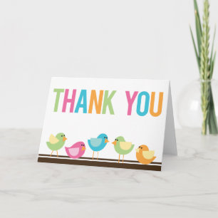 Kleine Vögel danken Ihnen Dankeskarte
