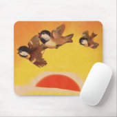 Kleine Vögel, die den Morgen begrüßen Mousepad (Mit Mouse)