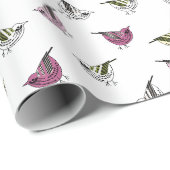 Kleine Vögel Geschenkpapier (Rolleneckpunkt)