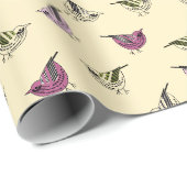 Kleine Vögel Geschenkpapier (Rolleneckpunkt)