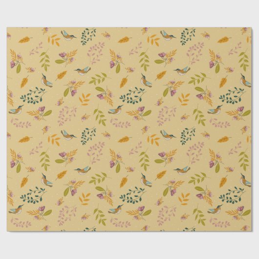 Kleine Vögel im Frühling Geschenkpapier (Flach)