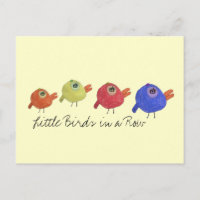 Kleine Vögel in einer Reihe