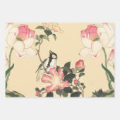 KLEINE VÖGEL, KLEINE KLEINEN, ROSEN, LOTUS-BLUME GESCHENKPAPIER SET (Vorderseite)