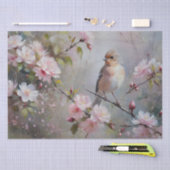 Kleine Vögel mit blühenden Blume Seidenpapier (Handwerk)