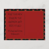 Kleine Vogel-Reitrocket Vintag glücklich Neues Jah Postkarte (Rückseite)