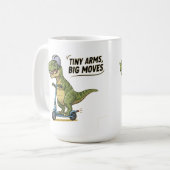 Kleine Waffen. Große Energie. Dino auf Rädern! Kaffeetasse (Vorderseite Links)
