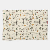 Kleine Wald-Pilze auf beigem Hintergrund Geschirrtuch (Horizontal)