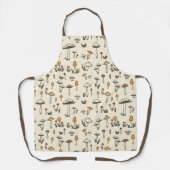 Kleine Wald-Pilze auf beigem Hintergrund Schürze (Vorderseite)