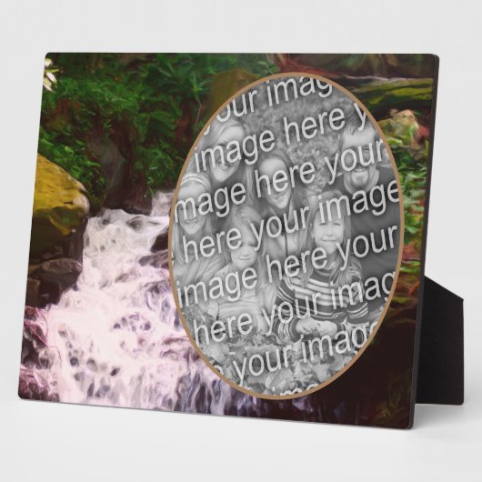 Kleine Waldwasserfallmalerei Hinzufügen eines Foto Fotoplatte (Seite)