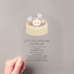 Kleine Wampe Graue geschlechtsneutrale Babyparty Acryleinladungen