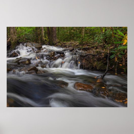 Kleine Wasserfälle auf dem Frühling Poster (Vorne)