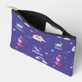 Kleine Wasserfarben-Unicorn Zubehörtasche (Offen)