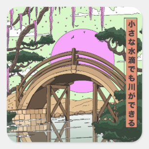 Kleine Wassertropfen können auch einen Fluss bilde Quadratischer Aufkleber