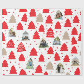 Kleine Weihnachtsbäume für kundenspezifisches Foto Geschenkpapier (Flach)