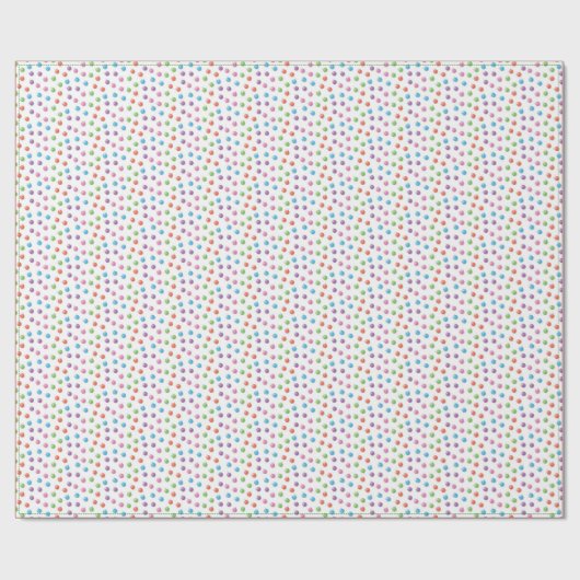 Kleine Weihnachtsbäume in kräftigen Süßwarenfarben Geschenkpapier (Flach)