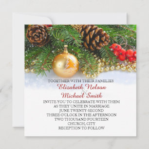 Kleine Weihnachtsbaumkugeln Hochzeitseinladung Einladung