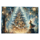 Kleine Weihnachtsfeier in einem verzauberten Wald Große Geschenktüte (Rückseite)