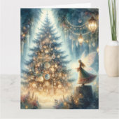Kleine Weihnachtsfeier in einem verzauberten Wald Karte (Vorderseite)