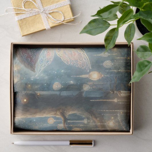 Kleine Weihnachtsfeier in einem verzauberten Wald Seidenpapier (Geschenk)