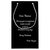 Kleine Weihnachtsgeschenktasche mit individueller  Kleine Geschenktüte (Rückseite)