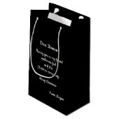 Kleine Weihnachtsgeschenktasche mit individueller  Kleine Geschenktüte (Rückseite Schrägansicht)