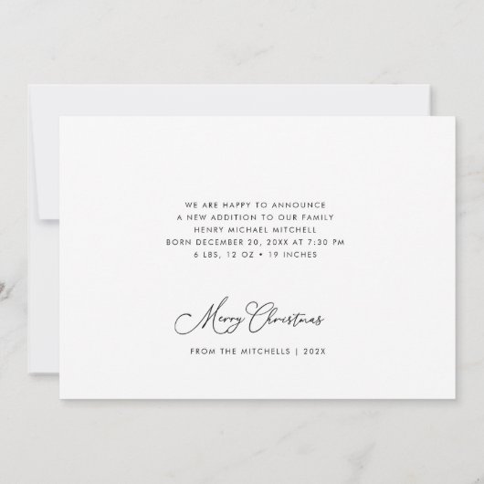 Kleine Weihnachtskarte Ankündigung (Rückseite)