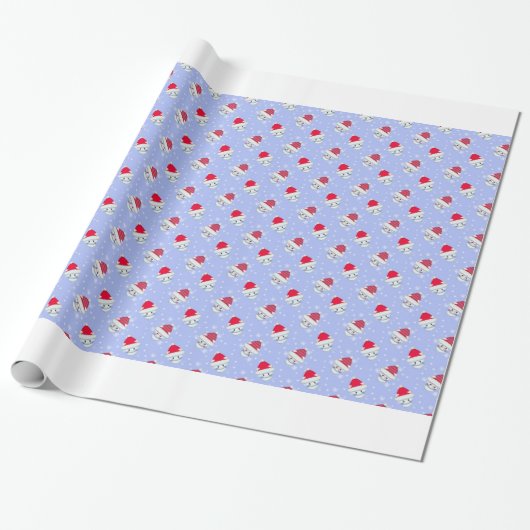 Kleine Weihnachtskätzchen im Schnee Geschenkpapier (Ungerollt)