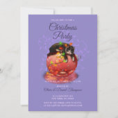 Kleine Weihnachtskatzenleuchten Garland Wintermagi Einladung (Vorderseite)