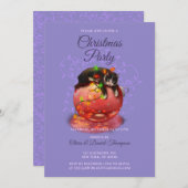 Kleine Weihnachtskatzenleuchten Garland Wintermagi Einladung (Vorne/Hinten)