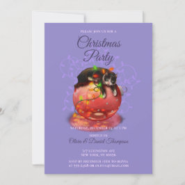 Kleine Weihnachtskatzenleuchten Garland Wintermagi Einladung