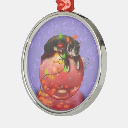 Kleine Weihnachtskatzenleuchten Garland Wintermagi Ornament Aus Metall (Links)