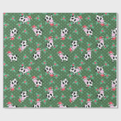 Kleine Weihnachtskühe und Holly Geschenkpapier (Flach)