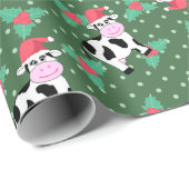 Kleine Weihnachtskühe und Holly Geschenkpapier (Rolleneckpunkt)