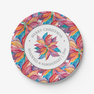 Kleine Weihnachtspapier-Teller Einzigartig Poinset Pappteller