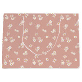 Kleine weiße Blume auf Rosa - nahtlos. Große Geschenktüte (Vorderseite)