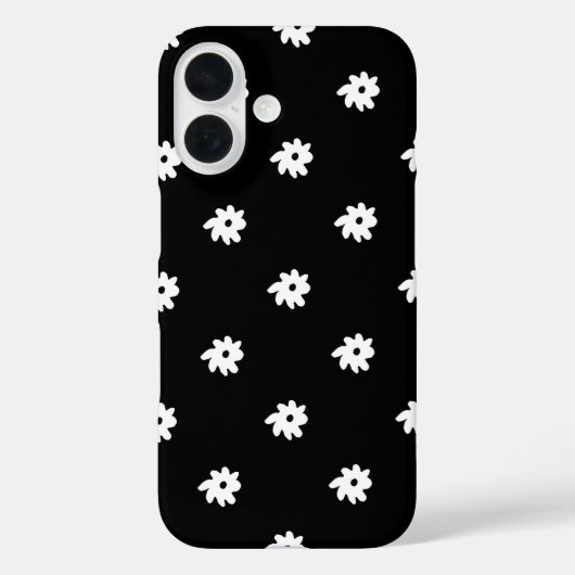 Kleine weiße Blume auf schwarz Case-Mate iPhone Hülle (Rückseite)