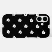 Kleine weiße Blume auf schwarz Case-Mate iPhone Hülle (Rückseite (Horizontal))