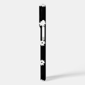 Kleine weiße Blume auf schwarz Case-Mate iPhone Hülle (Rückseite / Links)