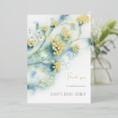 Kleine weiße Blume Brautparty Danke Karte (Stehend vorne)