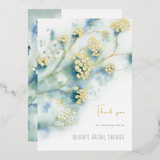 Kleine weiße Blume Brautparty Danke Karte (Vorderseite/Rückseite)