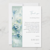 Kleine weiße Blume Brautparty Danke Karte (Rückseite)