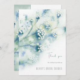 Kleine weiße Blume Brautparty Danke Karte