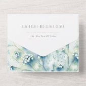 Kleine, weiße Blume, die alle in einer Einladung h (Rückseite)