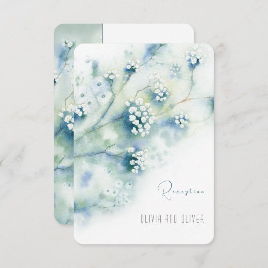 Kleine weiße Blume Empfang-Einschließkarte Einladung (Vorne/Hinten)