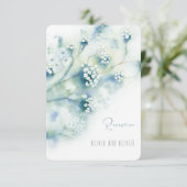 Kleine weiße Blume Empfang-Einschließkarte Einladung (Stehend Vorderseite)